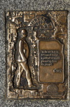 Joyce's Ulysses Bronze Plaque O'Connell Street Dublin Ireland.