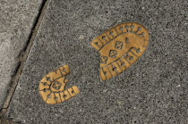 Bronze Shoe Print, O'Connell Street, Dublin, Ireland.