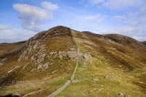 IRELAND, Northern, County Down, Mourne Mountains, Hares Gap  With a section of The Mourne Wall.