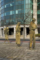 IRELAND, County Dublin, Dublin City, Famine Memorial  The sculpture is dedicated to a million Irish people forced to emigrate during the 19th century Irish Famine, bronze sculptures were designed and...