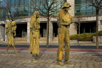 IRELAND, County Dublin, Dublin City, Famine Memorial  The sculpture is dedicated to a million Irish people forced to emigrate during the 19th century Irish Famine, bronze sculptures were designed and...