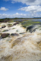 VENEZUELA, Bolivar State, Canaima National Park, Canaima Village, river flowing into Canaima lagoon.
