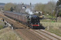 TRANSPORT, Railways, Steam Train, Britania III pulling passengers carriages.