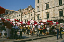 CROATIA, Dubrovnik, Busy Outdoor Market.