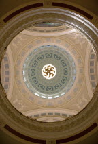 Ireland, North, Belfast, City Hall, Interior detail of the domed roof.