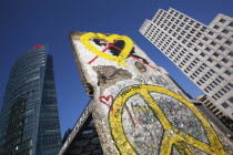 Germany, Berlin, section of the Berlin wall at Potsdamer Platz.