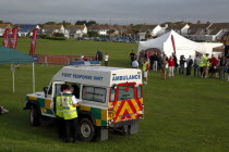 England, West Sussex, Goring-by-Sea, Worthing Triathlon 2009, first aid medical ambulance.