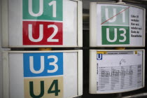 Germany, Berlin, U-Bahn sign & timetable.