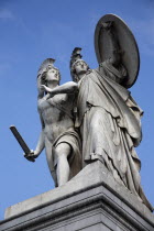 Germany, Berlin, Statue on Castle Bridge.
