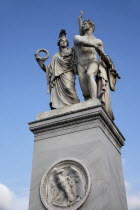 Germany, Berlin, Statue on Castle Bridge.