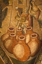 Turkey, Istanbul, Edirnekapi, The Wedding At Cana Miracle mosaic inside The Narthex, Chora Museum, also known as Kariye Muzes.