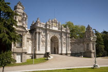 Turkey, Istanbul, Sultans Gate, also known as the Royal and Imperial Gate, Dolmabahce Palace.