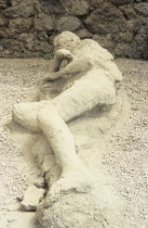 Italy, Campania, Pompeii, Victim of 79AD Vesuvius eruption, Pompeii archaeological site near Naples.