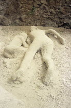 Italy, Campania, Pompeii, Victims of 79AD Vesuvius eruption, Pompeii archaeological site near Naples.
