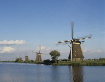Holland, Zaanse Schans Windmills.
