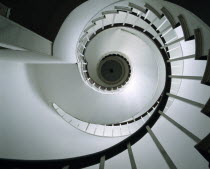 England, East Sussex, Brightling, Spiral staircase leading up to The Observatory designed by Sir Robert Smirke for John Mad Jack Fuller in 1810.