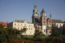 Poland, Krakow, Wawel Cathedral exterior.