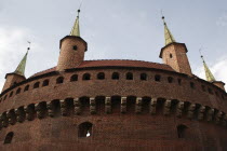 Poland, Krakow, Barbican fortress, the fortified outpost or gateway to the Old Town.