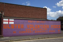 Ireland, Northern, Belfast, South, Donegall Pass, Loyalist Ulster Volunteer Force second Battalion A Company mural on building.