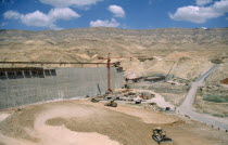 Jordan, Wadi Mujib, dam under construction in 2003.
