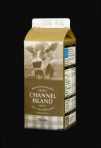 Drink, Milk, Pasteurised, Full Cream dairy milk Carton Produced in England from the Channel Islands.