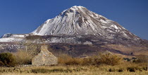 Ireland, County Dongeal, Gweedore, Mount Errigal with a dusting of snow.
