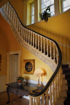Ireland, County Westmeath, Belvedere House interior showing ornate staircase.