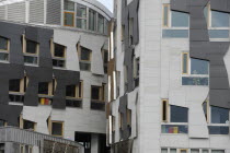 Scotland, Lothian, Edinburgh, Holyrood, Scottish Parliament Buillding designed by Enric Miralles.