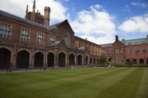 Ireland, Northern, Belfast, Queens Quarter, Queens University main building, designed by architect Charles Lanyon.