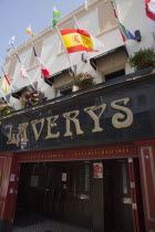 Ireland, North, Belfast, Bradbury Place, Laverys Bar entrance.