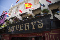 Ireland, North, Belfast, Bradbury Place, Laverys Bar entrance.