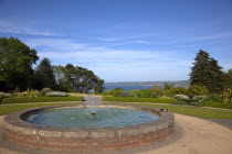 Ireland, North, County Antrim, Belfast Castle with ornate gardens and grounds over looking the city and Lough.