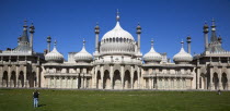 England, East Sussex, Brighton, The Royal Pavilion, 19th century retreat for the then Prince Regent, Designed by John Nash in a Indo Sarascenic style.