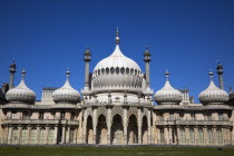 England, East Sussex, Brighton, The Royal Pavilion, 19th century retreat for the then Prince Regent, Designed by John Nash in a Indo Sarascenic style.