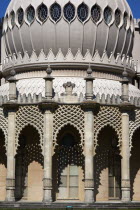 England, East Sussex, Brighton, The Royal Pavilion, 19th century retreat for the then Prince Regent, Designed by John Nash in a Indo Sarascenic style.