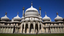 England, East Sussex, Brighton, The Royal Pavilion, 19th century retreat for the then Prince Regent, Designed by John Nash in a Indo Sarascenic style.