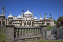 England, East Sussex, Brighton, The Royal Pavilion, 19th century retreat for the then Prince Regent, Designeby John Nash in a Indo Sarascenic style.