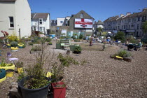 England, East Sussex, Brighton, Lewes Road, former petrol station converted into urban park by local residents.