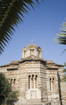 Greece, Athens,The Church of the Holy Apostles, also known as Holy Apostles of Solaki located in the Ancient Agora of Athens, and can be dated to around the late tenth century. Exterior facade with pa...