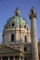Austria, Vienna, Karlskirche or St Charles Church dome.