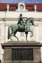 Austria, Vienna, Monument to Emperor Josef II in the courtyard of the Spanish riding school.