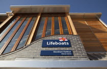 England, West, Sussex, Shoreham-by-Sea, Kingston Beach, Newly constructed  lifeboat house opposite the harbour entrance.