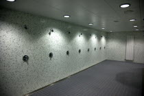 Ireland, County Dublin, Dublin City, Ballsbridge, Lansdowne Road, Aviva Football stadium, Home team changing room showers.