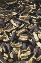 Turkey, Izmir Province, Selcuk, Ephesus, Sliced aubergine laid out to dry in late afternoon summer sun.  