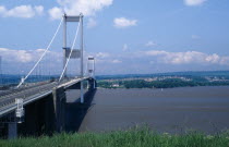 England, Bristol, Severn Bridge toward Wales.