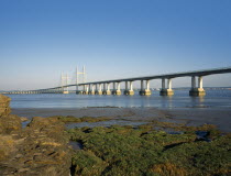 Wales, Monmouthshire, Sudbrook, Motorway M4 Second Severn Crossing.