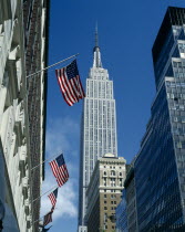 USA, New York, New York City, Manhattan, Empire State Building seen from Macys department store on 34th street.