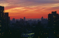 USA, New York, New York City, Manhattan, View over the Upper East Side at dusk.