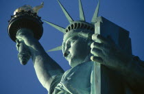 USA, New York, Liberty Island, Statue of Liberty, detail of head and crown.