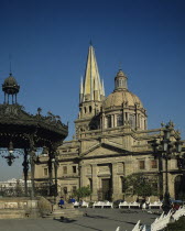 Mexico, Jalisco State, Guadalajara, Cathedral and square.